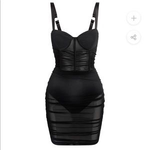 Miami mesh mini black corset dress LEAU